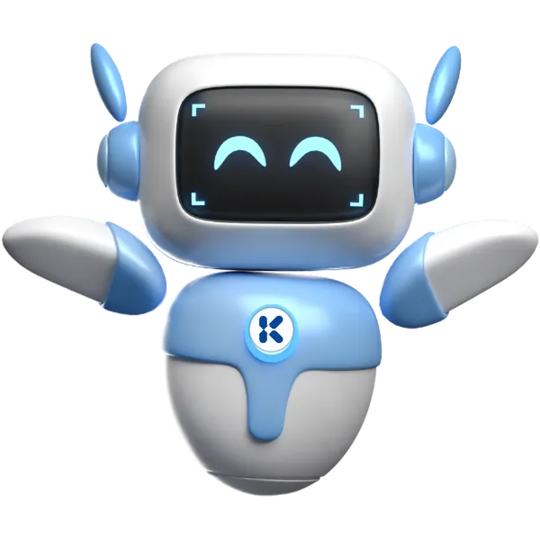 Göğsünde Kings Teknoloji logosu olan robot karakter